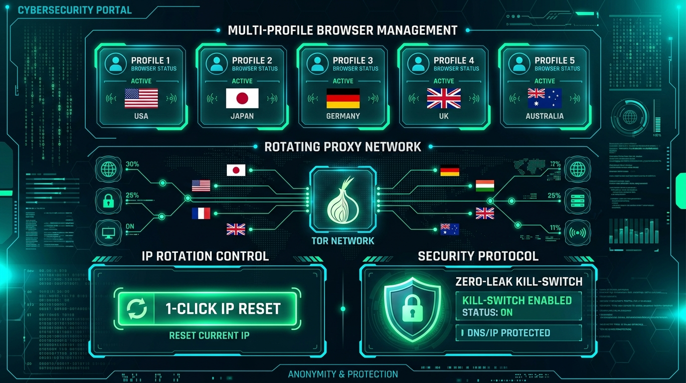Multi-Profile Tor Isolation & Kill-Switch System